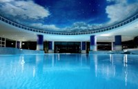 The swimming pool at the Celtic Manor Resort